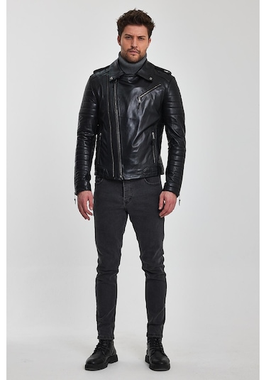 Roberto Siyah Deri Mont 001