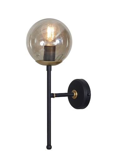 Luzarana Olimpo Sarı-siyah Metal Gövde Bal Rengi Camlı Tasarım  Aplik Sarı - Siyah