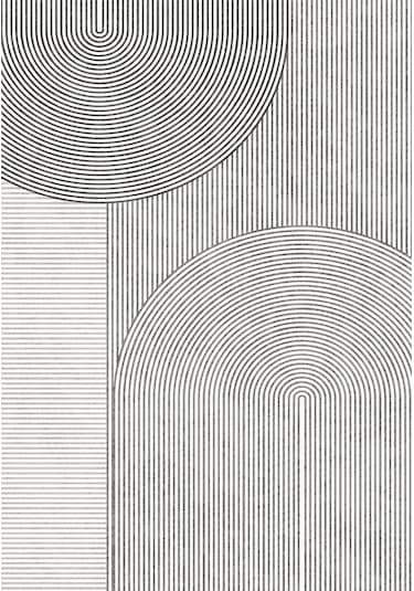 Decomia Home Dijital Kaymaz İskandinav Yıkanabilir Gri Modern Çizgili Salon Halısı Mutfak Halısı Yolluk DC-7185 Gri