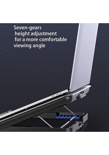 Oyun Dizüstü Bilgisayar Soğutucu Sessiz Fan Metal Dizüstü Bilgisayar Soğutma Pedleri Port Ayarlanabilir Not Defter Stand 12-16 İnç Dizüstü Bilgisayar