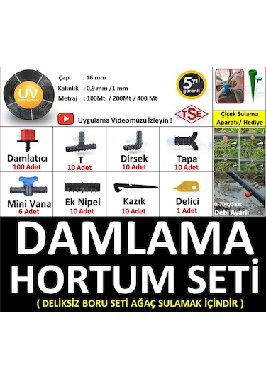 Mgf Damla Sulama Sistemi Hortumu Borusu Ve Ek Parçaları 16 MM