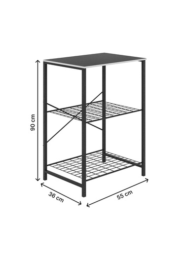Çok Amaçlı Mutfak Rafı Bangosu Masa Dar Beyaz 1443