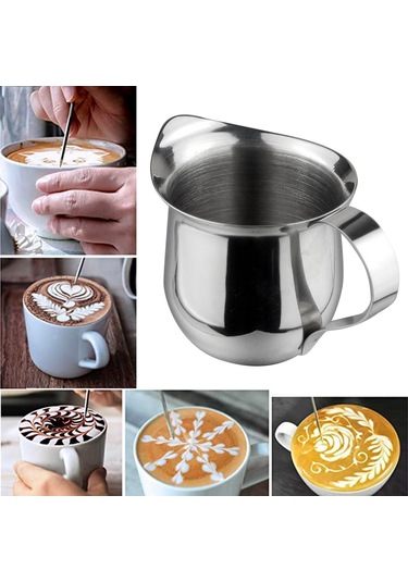 Xiyyadms Stainless Steel Süt Köpürtme Kasesi 90ml - Akıcı Döküm, Modern Tasarım, Gümüş Renk Diğer