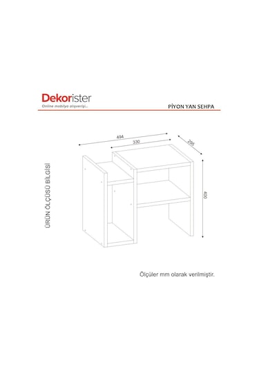 Dekorister Piyon Yan Sehpa Beyaz