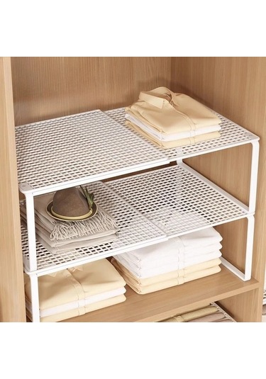 Willowhaven Beyaz M Boy Katlanır Gardırop Düzenleyici - Ayarlanabilir Raflı Çelik Giysi Askılık