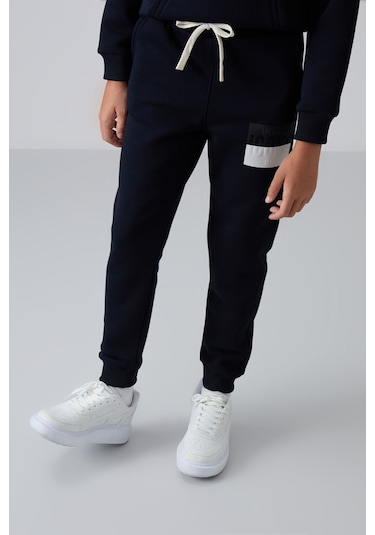 Tommy Life Lacivert Pamuklu Kalın İçi Tüylü Yumuşak Dokulu Standart Fit Baskılı Erkek Çocuk Eşofman Takım - 11 Lacivert