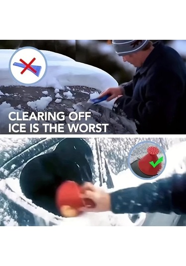 Elmpaly 4 Parça Araç Camı Buz Kazıyıcı Kar Küreği, 4 Renkli Plastik Kar Temizleme Aparatı