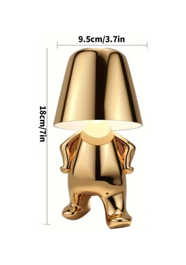 Willowhaven Golden Mr Who-f 1 Adet Modern Altın Ve Gümüş Thinker Masa Lambası Usb Portlu 3 Yönlü Ayarlanabilir Led Yatak Odası Oturma Odası Ofis Füme