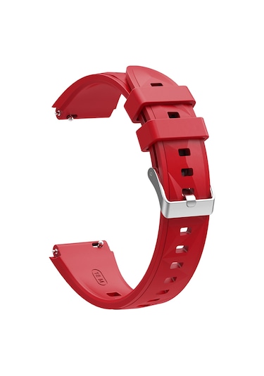 Kilifone - Huawei Gt4 41mm Uyumlu - Kordon 18mm Silikon Kordon Strap Kayış Krd-129 - Beyaz