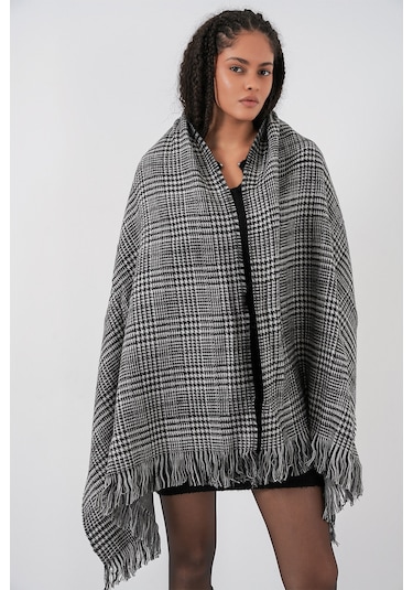 Kadın Yumuşak Dokulu Kalın Şal Atkı 15951 - Antrasit Antrasit