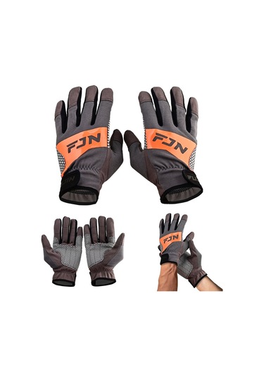 Fujin Pro Angler Trolling Gloves Grey M/l Siyah - Turuncu