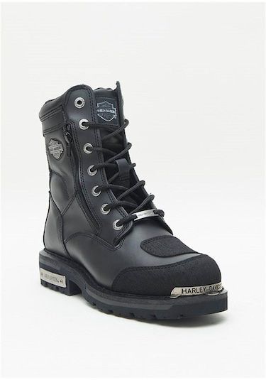 Harley Davidson Riddick Siyah Deri Erkek Bot Ayakkabı V3-siyah