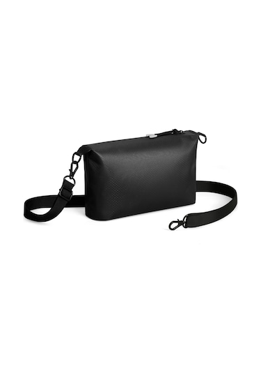 Gaston Luga Lightweight Duoseal Crossbody Omuz Çantası- Black Siyah