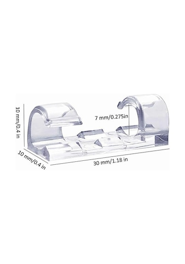 20li Şeffaf Kablo Sabitleyici Düzenleyici Klips Kablo Tutucu