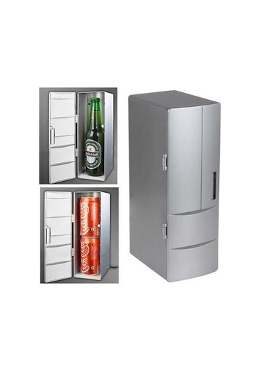 Wondernest 3,5w Usb Pc Mini Buzdolabı İçecek Soğutucu & Isıtıcı, 24,5x10,8x8,3cm Gümüş