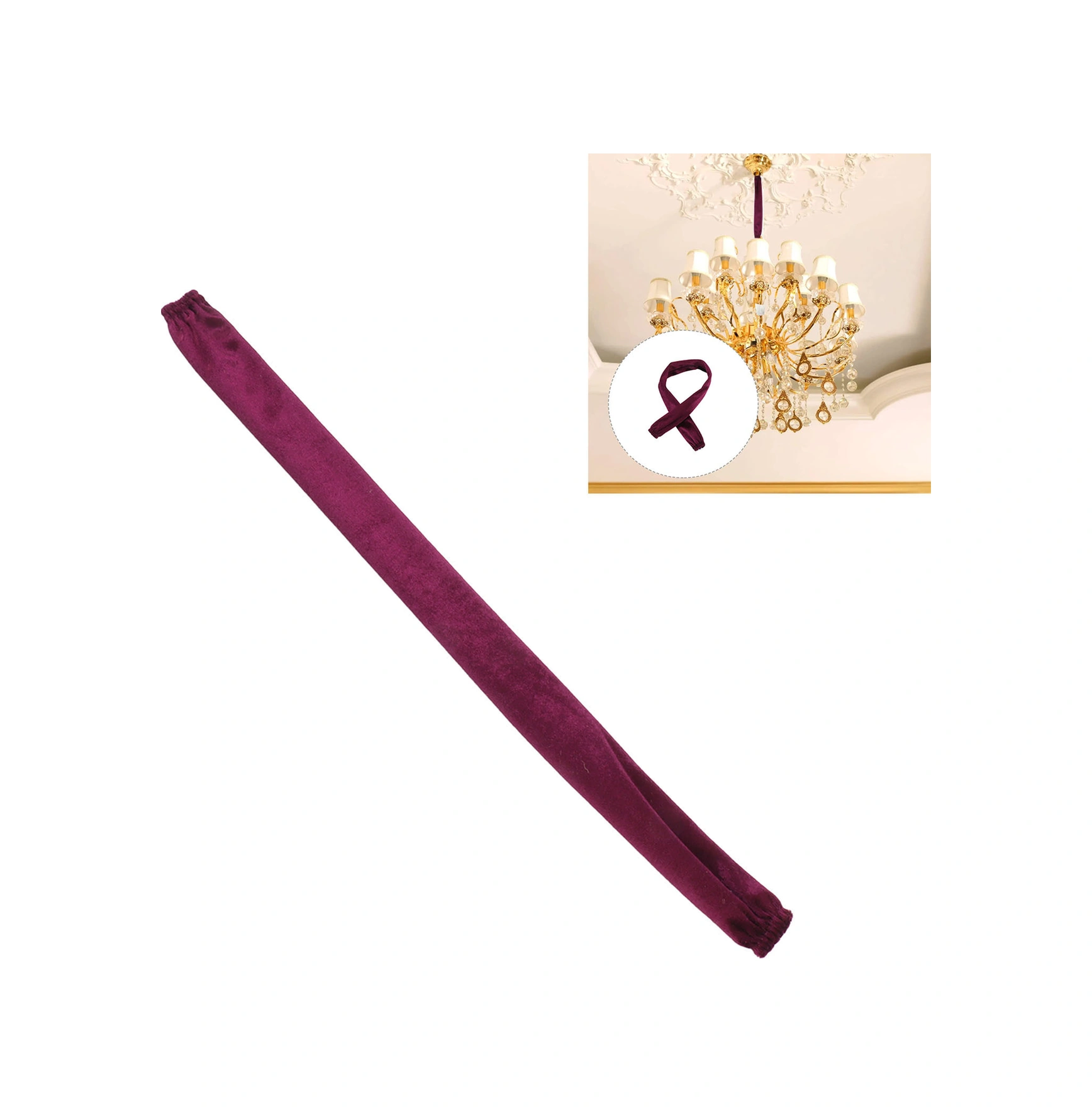 Konesam Fermuarlı Pas Koruyucu Flanel Zincir Kılıfı - Led Avize Ve Avize Kablo Koruyucu, Çıkarılabilir, Dıy Aydınlatma Aksesuarı Siyah 60cm