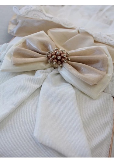 Yenidoğan Nil Taç Nakışlı Kumru Kundak Bebek Battaniyesi Sütlü Kahve Çok Renkli