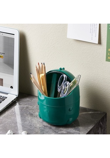 Fastbuy Mini Çöp Kutusu, Küçük Kapaklı Masaüstü Çöp Kutusu, Yeşil, Ofis İçin Masa Üstü Çöp Kutusu