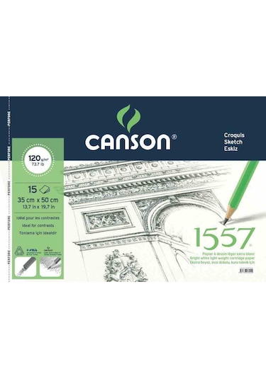 Canson 1557 Spiralli Resim Defteri 35x50 120 G 15yp