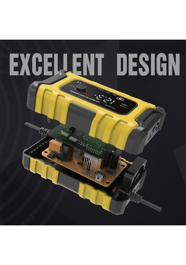 Foxsur 6a 12v Motosiklet / Araba Akıllı Akü Şarj Cihazı Sarı