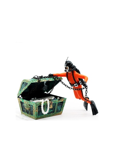 Vkemall Akvaryum Zekâsı: Turuncu Dalga Dalgıç Ve Sandık, Balık Tankı İçin Oksijen Verici Görsel Dekorasyon