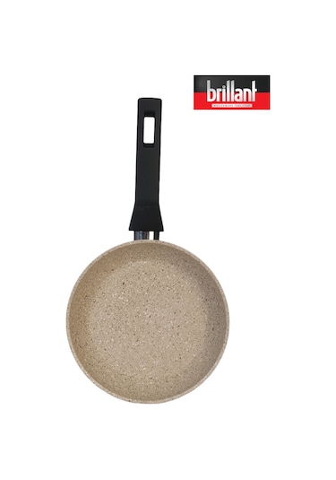 Brillant Lüks Granit 18 Cm Tava Yanmaz Yapışmaz Tava Krem