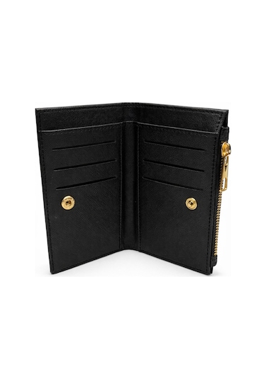 Adelina Bags Kadın Timsah Deseni Görünümlü Basic Küçük Siyah Cüzdan Siyah