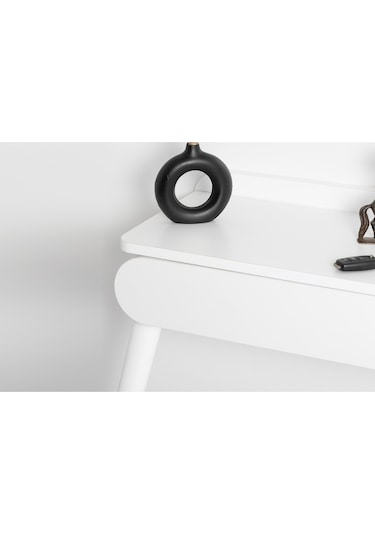 Flora Alize Beyaz Dresuar / Aynalı Dresuar / Çekmeceli Dresuar /antre Dresuar / 90x32 Cm Beyaz