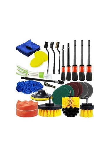 Pazly 26 Adet Matkap Fırçası Ataşmanı - Oto İç Ve Dış Mekan Temizleme Seti