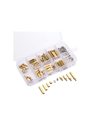 120 Adet M3 Pcb Altıgen Erkek Dişi Dişli Pirinç Ayaklar Uzun Vida Cıvata Anakart Ayak Dişli Vida Somun Karışım Seti