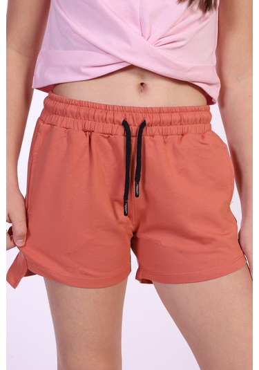 Toontoy Kız Çocuk They Standards Baskılı Şort Kiremit