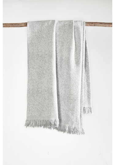 Vicuna Home Pamuklu Çok Amaçlı Ebruli Koltuk / Çekyat Örtüsü Gri