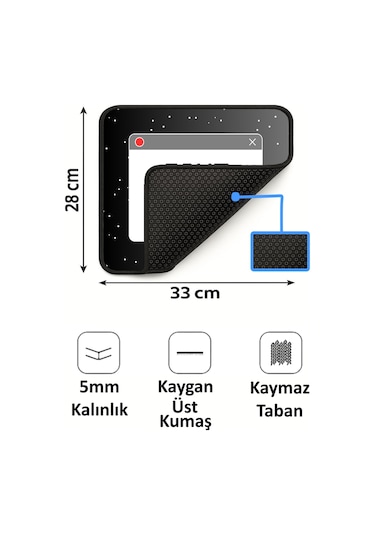 Game Over Tasarımlı 33x28 Cm Mousepad Kaymaz Taban Rahat Konforlu Mouse Pad