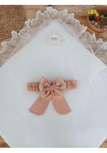 Yenidoğan Pamuk Papatya Desenli Trilüks Unisex Kundak Bebek Battaniyesi Kahverengi Kahverengi