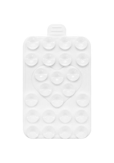 Dayanıklı Vantuzlu Telefon Tutucu Çok Fonksiyonlu Silikon Vantuz Ped Cep Telefonu İçin White