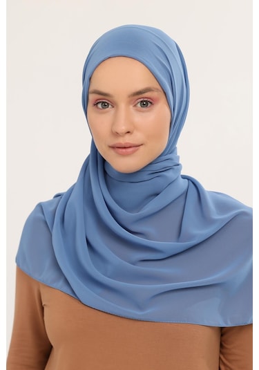 Hazır Pratik Lüks Geçmeli Lastikli Boneli Şifon Şal Kot
