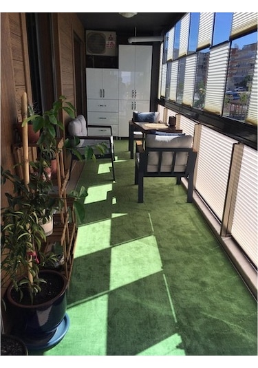 Yeşil Protokol Halı Özel Kesim Kaymaz Tabanlı Balkon Halısı (428912884)