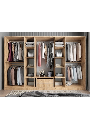 Başak  8 Kapaklı Dolap Gardırop Çam