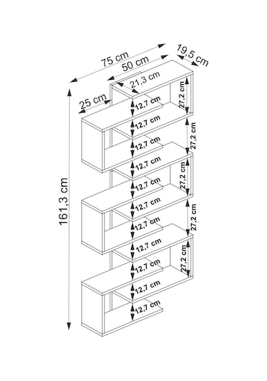 Arnetti Lotus Kitaplık Ve Duvar Rafı Ceviz