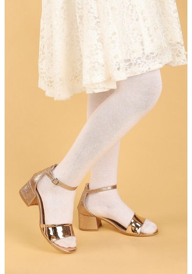 Kiko Kids 768 Ayna Kum Günlük Kız Çocuk 3 Cm Topuklu Ayakkabı Bakır 001