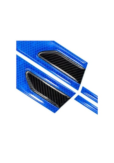 Mavi 1 Çift Şerit Yansıtıcı Bant Karbon Fiber Tahıl Kendinden Yapışkanlı 3d Doku Yüksek Parlaklık Isıya Dayanıklı