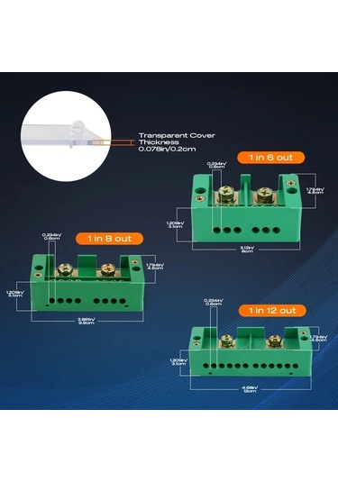 Chuangyinshop 2 In 6 Out 2 Inç 6 8 12 Çıkışlı Bağlantı Terminali Fj6 Paralel Konnektör Yüzey Montaj Dağıtım Kutusu Splitter Karavan Ve Tekne