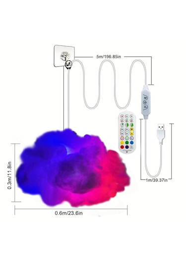 Suntek 3d Yaratıcı Led Işığı 6 M Usb Kablosu Ile Uzaktan Çok Renkli