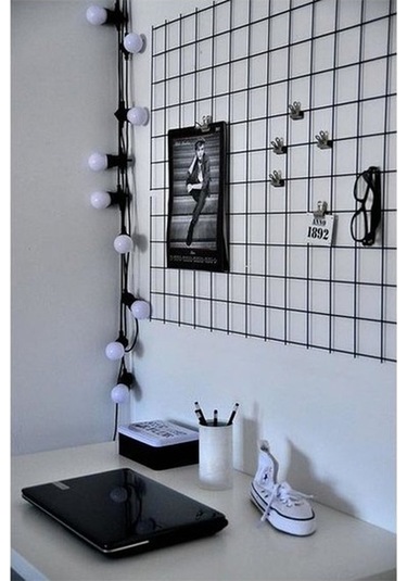 Metal Fotoğraf Askısı Tel Pano Notluk Siyah 55X75 Catchme