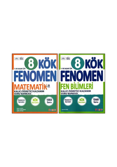 Fenomen 8. Sınıf Lgs Matematik+fen Bilimleri Kök Soru Bankası 2 Kitap