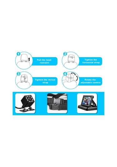 5.0 İnç Katlanabilir Bebek Araba Monitörü Bebek Hazinesi Geri Görüş Kamerası Katlanabilir Bebek Monitörü + Braket Kamera