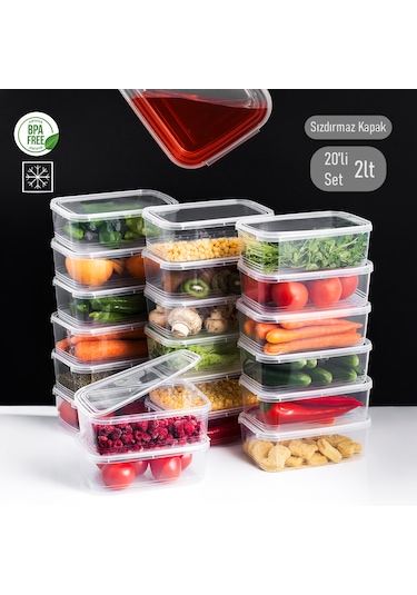 Porsima 4302 20'li Buzluk Düzenleyici Saklama Kabı 2lt Şeffaf