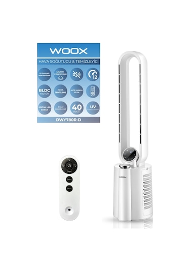Woox Aktif Karbon Filtreli Zaman Ayarlı Dijital Ekran Hava Temizleyici Ve Hava Soğutucu Nemlendirici Beyaz