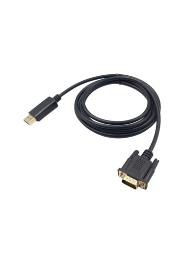 Springsun 1.8m Siyah Dp'den Vga'ye Dönüştürücü Kablosu - 1080p Hd Video Aktarımı, Plug & Play, Güvenli Bağlantı