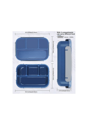 Neevoyu Yeşil 1.3l Plastik Mutfak Kutusu, Bölmeli, Taze Tutucu, Öğrenci/içki Sıcaklığı İçin, Piknik/kamp Uygun, 22.6x16.1x6.5cm Yeşil